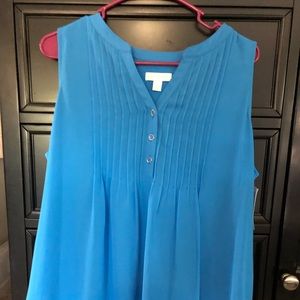 Blue women’s sleeveless dress shirt
